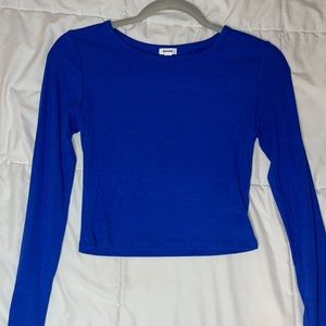 royal blue ribbed long sleeve from garage
